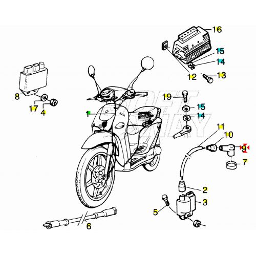 Bobina AT scooter Piaggio Aprilia...