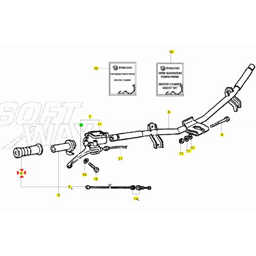 Manopola destra Piaggio NRG Skipper...