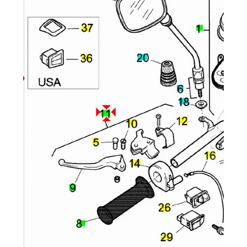Comando freno posteriore Aprilia SR...