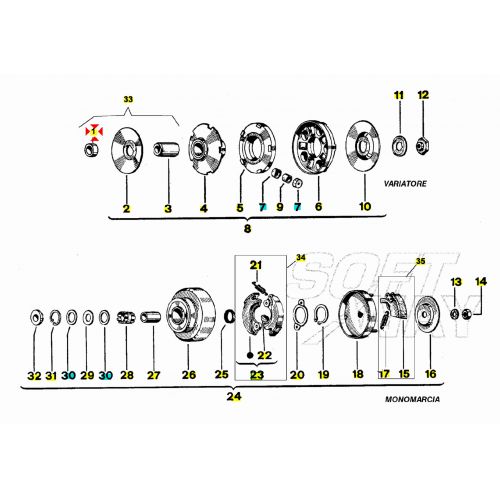 Distanziale variatore Piaggio Ciao...