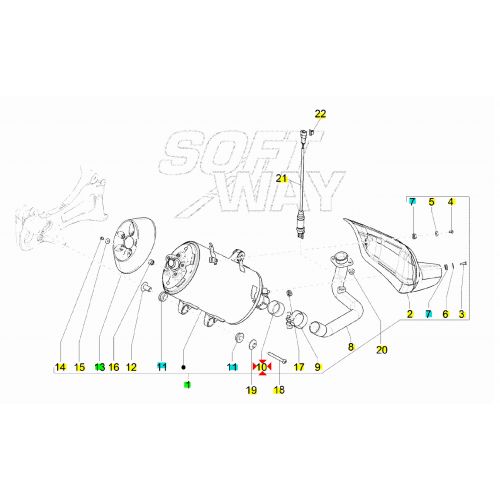 Boccola marmitta grafite Piaggio 8749465