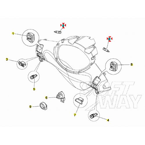 Pulsante stop Piaggio 641385