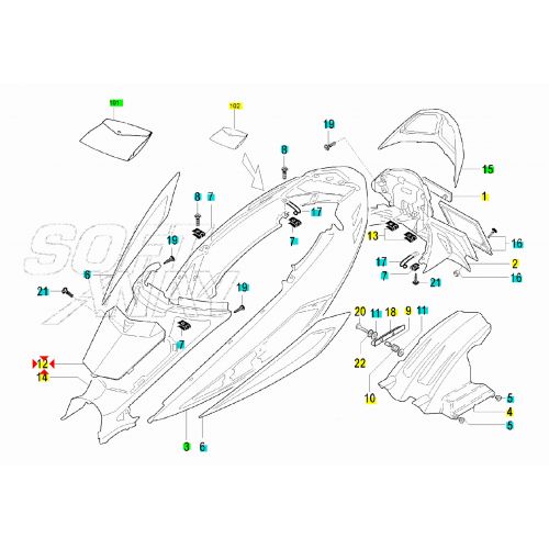 Coperchio motore Malaguti F12R 07175600