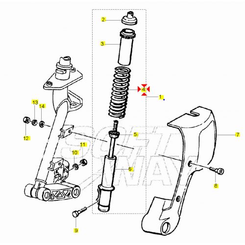 Molla ammortizzatore anteriore Quartz...