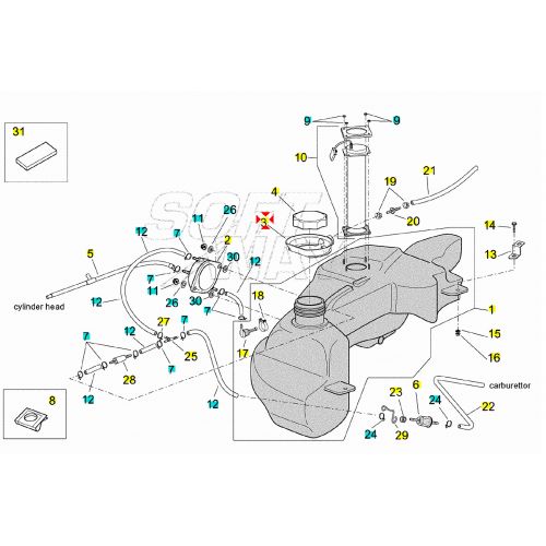 Gommino benzina Aprilia SR Scarabeo...