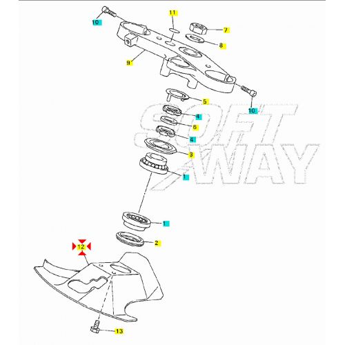 Coperchio sterzo Yamaha R1 4XV238180000