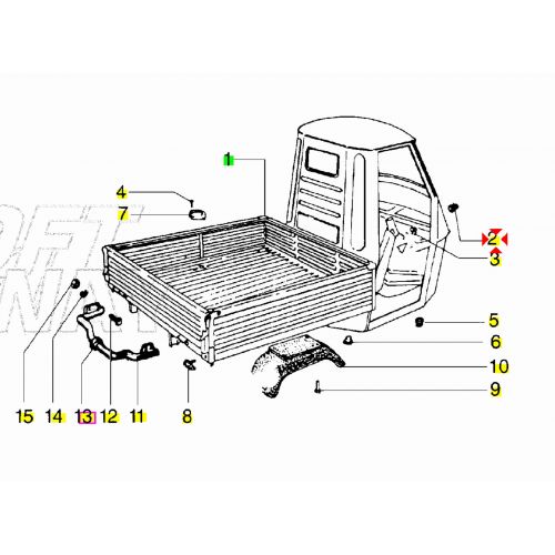 Capsula telaio parafango Ape 50 - 230329
