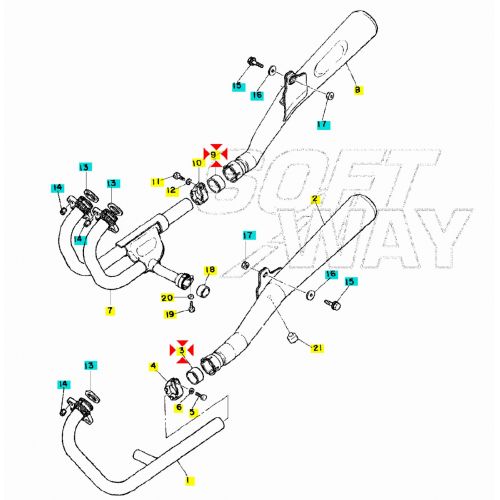 Guarnizione marmitta Yamaha XT XZ XVZ...