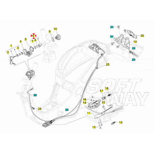 Blocchetto serratura Piaggio 1B006291