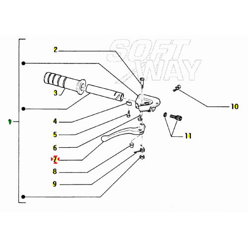 Leva freno Piaggio SI FL2 268014 268015