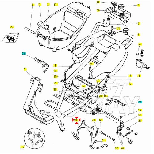 Cavalletto centrale Malaguti F12 100...