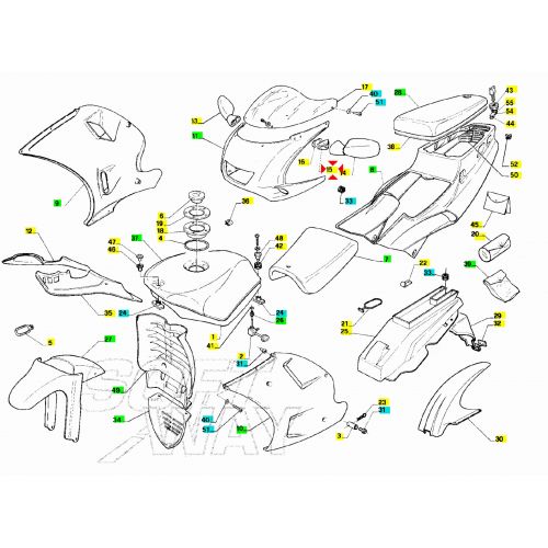 Base specchio retrovisore Aprilia RS...