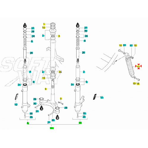 Ammortizzatore posteriore F12R 01007708