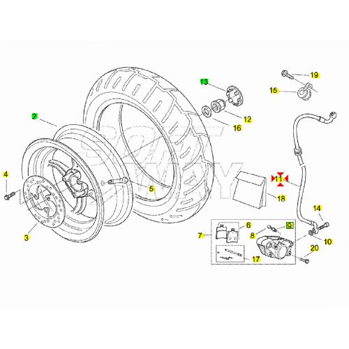 Tubo freno posteriore Aprilia SR 50 -...
