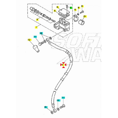 Tubo freno anteriore Yamaha DT 125 -...