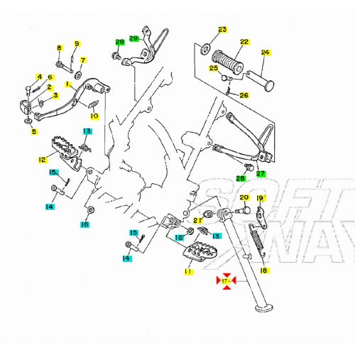Cavalletto laterale Yamaha DT 125 -...