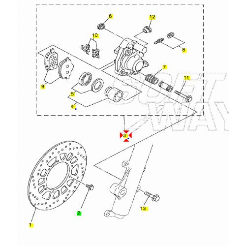 Pinza freno anteriore Yamaha DT 125 -...
