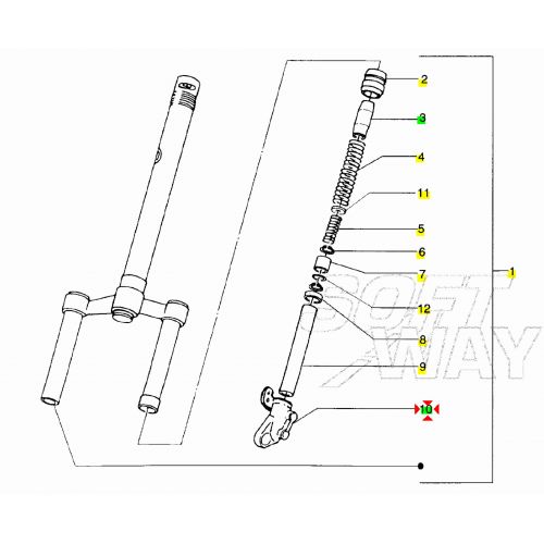 Piede forcella anteriore destro...
