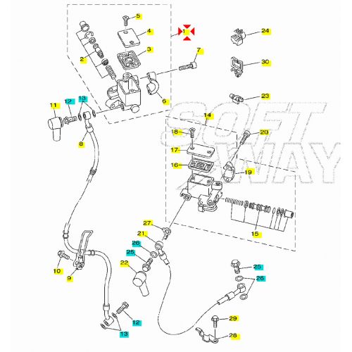 Pompa freno anteriore Yamaha 250 -...