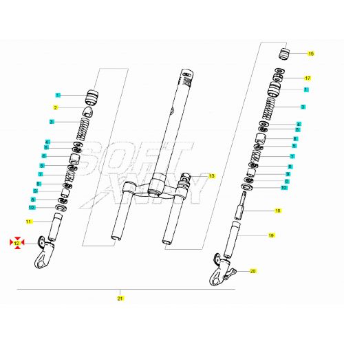 Piede forcella Gilera Runner 50 - 494633