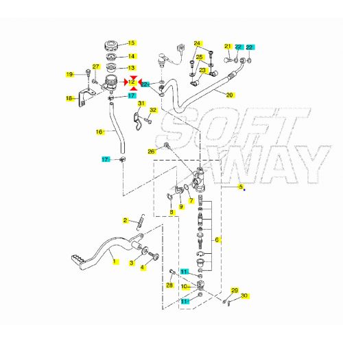 Vaschetta liquido freni Yamaha DT WR...