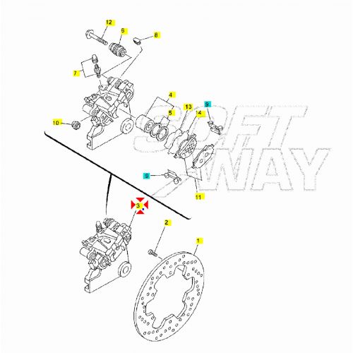 Pinza freno posteriore Yamaha DT 125...