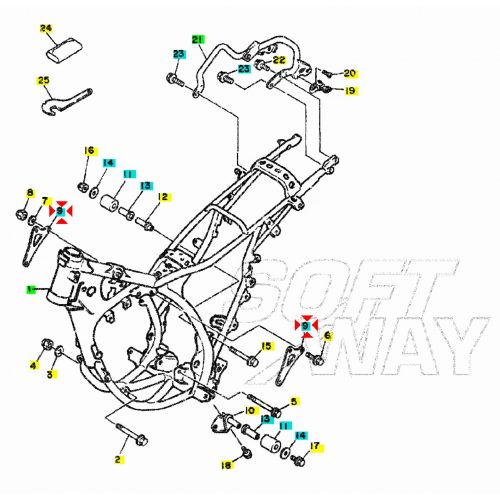 Piastre supporto motore Yamaha DT 125...