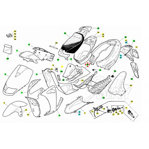 Tunnel Aprilia SR 50 blu dal 94-96...