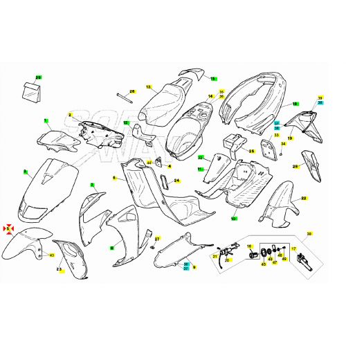 Parafango anteriore Aprilia SR 50 dal...