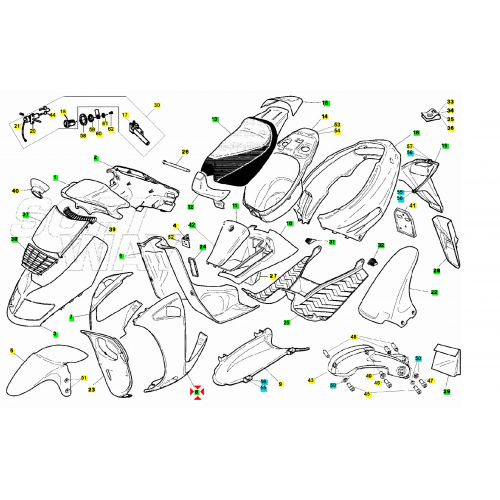 Carena centrale Aprilia SR 50 -...