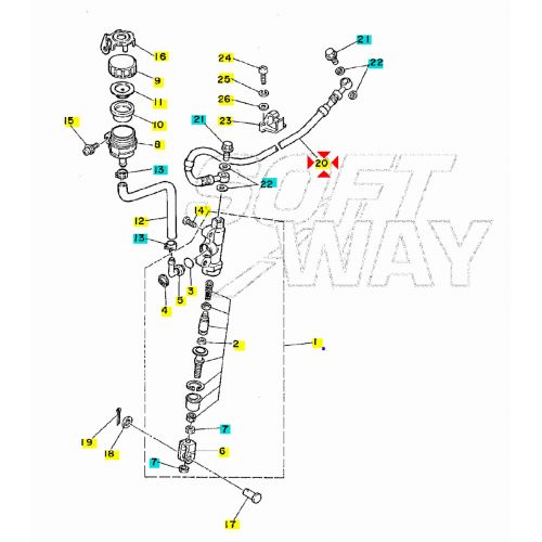 Tubo freno Yamaha DT125R - 999990253100
