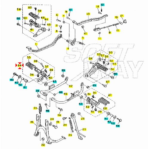 Pedana anteriore destra Yamaha XV...