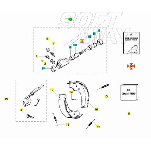 Guarnizioni cilindretti freno Ape TM...