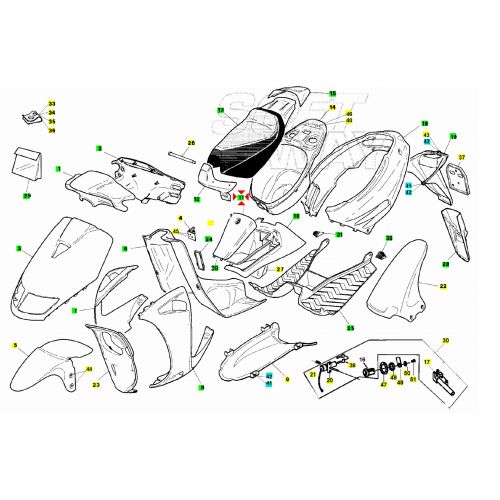 Coperchio tunnel centrale viola per...