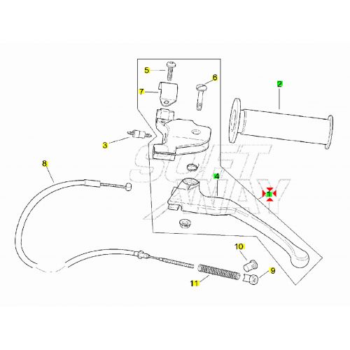 Leva freno posteriore Aprilia SR -...