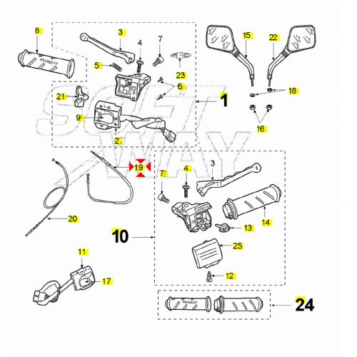 Cavo freno posteriore Peugeot Fox 728412