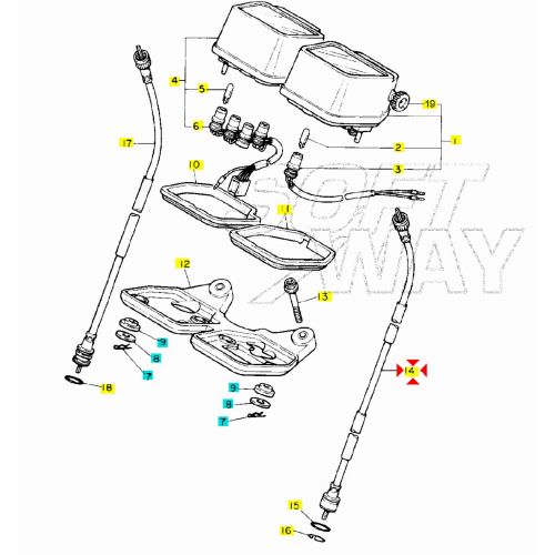 Cavo contachilometri Yamaha XT 550...