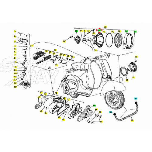 Parabola faro 105 Vespa VM VNA VNB VL...