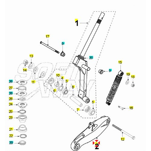 Braccio forcella anteriore Peugeot...