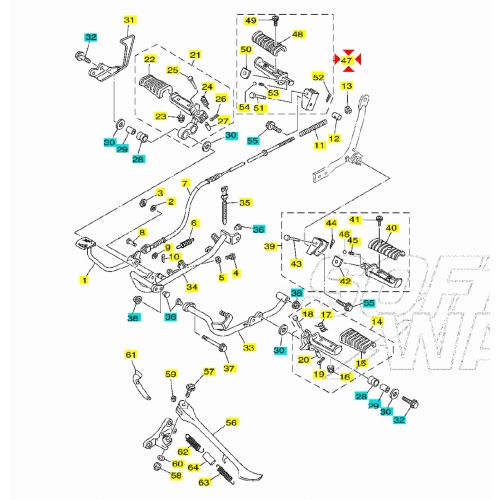 Pedana posteriore destra XV Virago...
