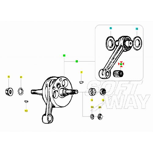 Gabbia a rulli 16-20-20 Vespa PX Cosa...