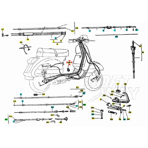 Passacavo impianto elettrico Vespa...