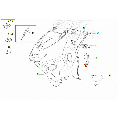Scudo interno Aprilia SR dal 1997