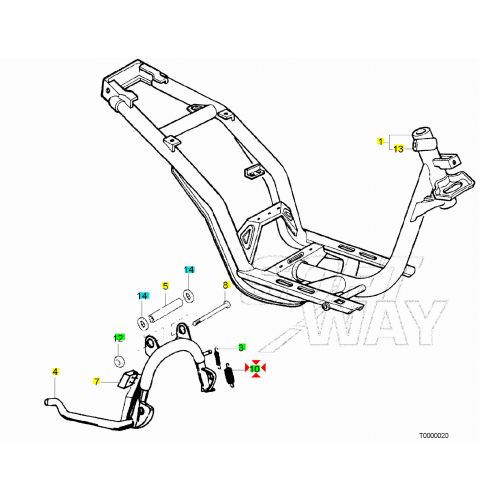 Molla cavalletto centrale Piaggio 582504