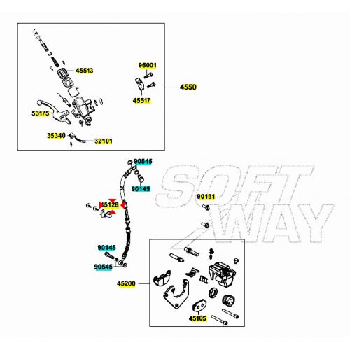 Tubo freno anteriore destro Agility...