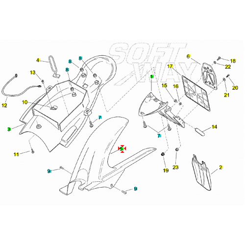 Parafango posteriore Aprilia RS...
