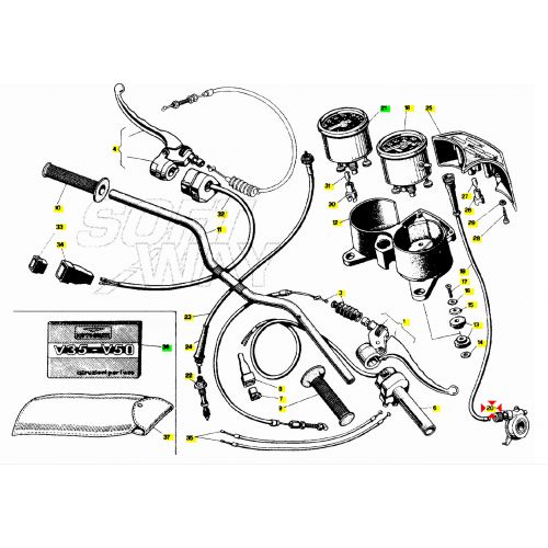 Rinvio contachilometri Guzzi V35 V50...