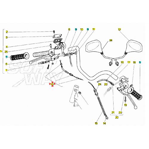 Trasmissione gas Malaguti Fifty Top...