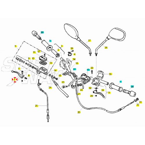 Leva destra freno anteriore Malaguti F12