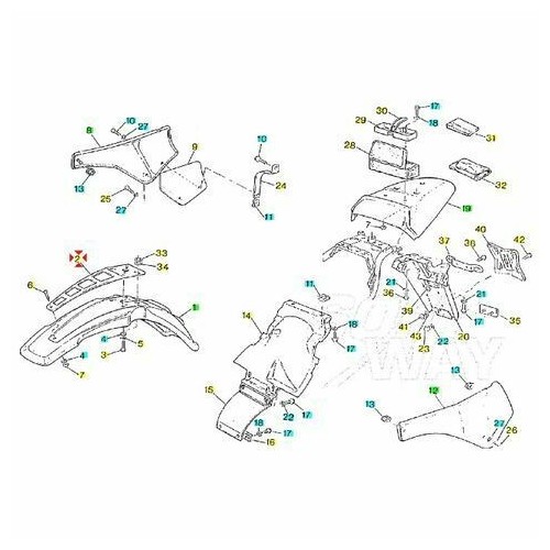 Piastra fissaggio parafango anteriore...